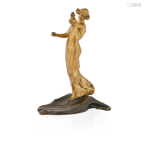 CHARLES KORSCHANN (1872-1943) ART NOUVEAU FIGURE, CIRCA 1900