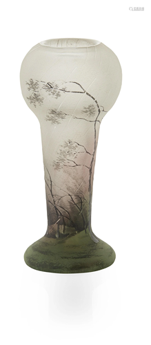 DAUM FRÈRES, NANCY 'RAIN' CAMEO VASE, CIRCA 1910