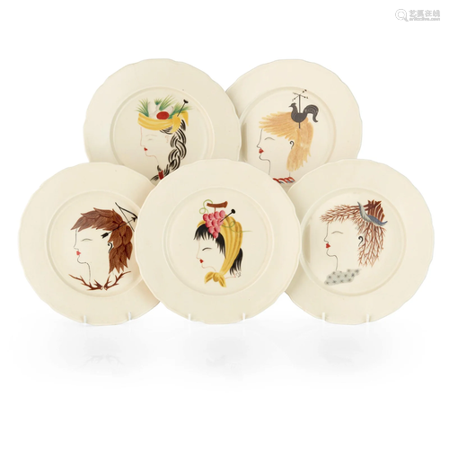 COLETTE GUEDEN (1905-2001) FOR PRIMAVERA FIVE PLATES, CIRCA ...