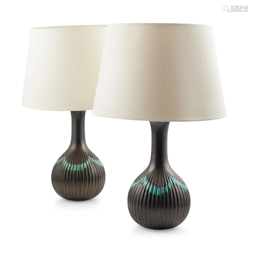 MICHAEL ANDERSEN AND SONS PAIR OF TABLE LAMPS, CIRCA 1970