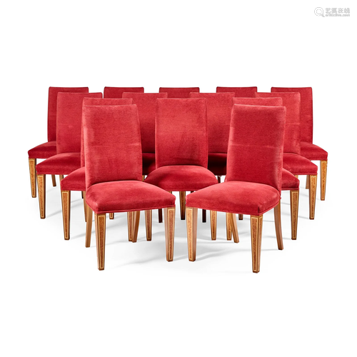 LINLEY, LONDON SET OF FOURTEEN DINING CHAIRS, CONTEMPORARY