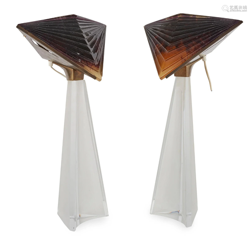 DAUM, FRANCE PAIR OF TABLE LAMPS, SECOND HALF 20TH CENTURY