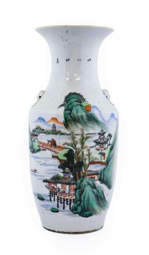 A Chinese Porcelain Vase, 19th century, of baluster form wit...