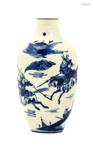 A Chinese Porcelain Baluster Vase, Kangxi reign mark but not...