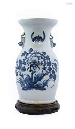 A Chinese Porcelain Baluster Vase, 19th century, with mythic...
