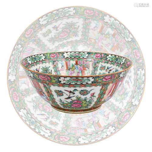 } A Cantonese Porcelain Punch Bowl, early 20th century, typi...