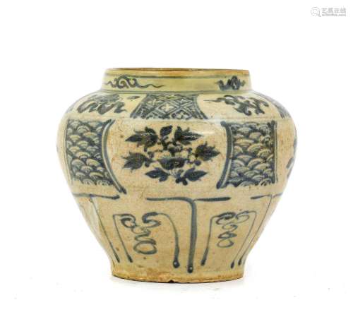 An Annamese Porcelain Jar, 15th/16th century, of baluster fo...