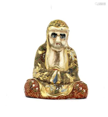 A Japanese Satsuma-Type Earthenware Figure of Buddha, 20th c...