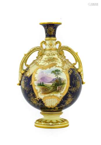 } A Coalport Porcelain Vase, early 20th century, of baluster...