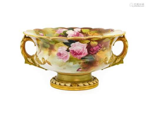 A Royal Worcester Porcelain Campana Shaped Bowl, by Reginald...