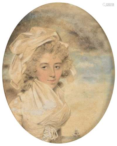 Attributed to John Downman ARA (1750-1824) Portrait of a lad...