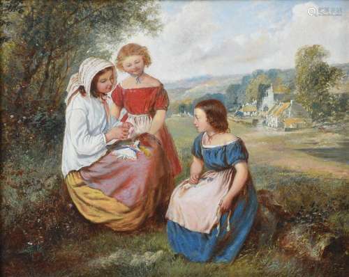 Circle of James Collinson (1825-1881) The Toy Doll - three y...