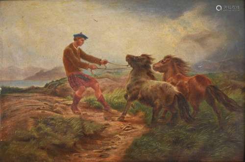 } *Jobling (19th century)A Highlander restraining mountain p...