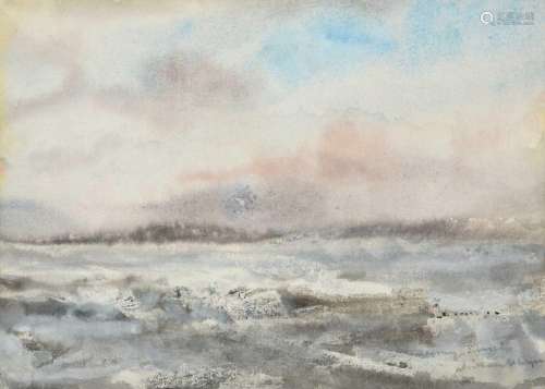 William Selwyn (b.1933) Welsh Stormy Sunset Signed, watercol...