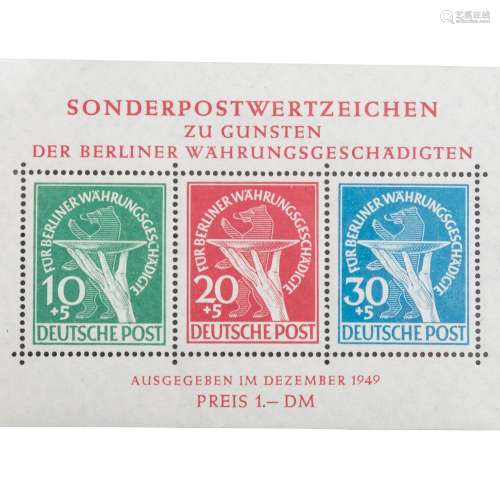 Berlin 1949 ** - Valeur de catalogue 2.500,-€. Bloc 1 MNH av...