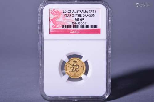 2012 AUSTRALIA YEAR OF THE GRAGON GOLD COIN