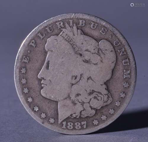 1887 USA ONE DOLLAR SILVER COIN