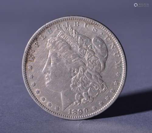 1890 USA ONE DOLLAR SILVER COIN