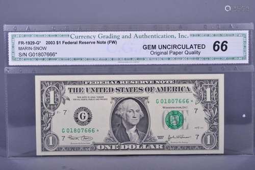 2003 USA ONE DOLLAR BANKNOTE