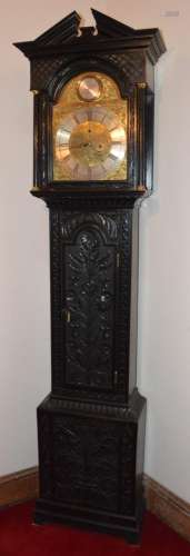 An early 19th century Scottish ebonised oak longcase clock, ...