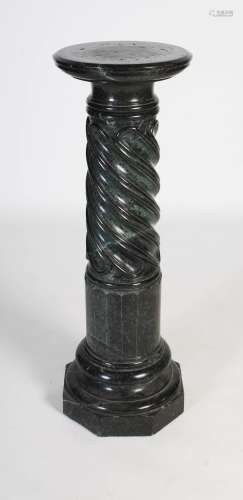 A late 19th / early 20th century green and white marble colu...