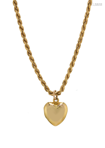 An early 20th century gold, heart-shape