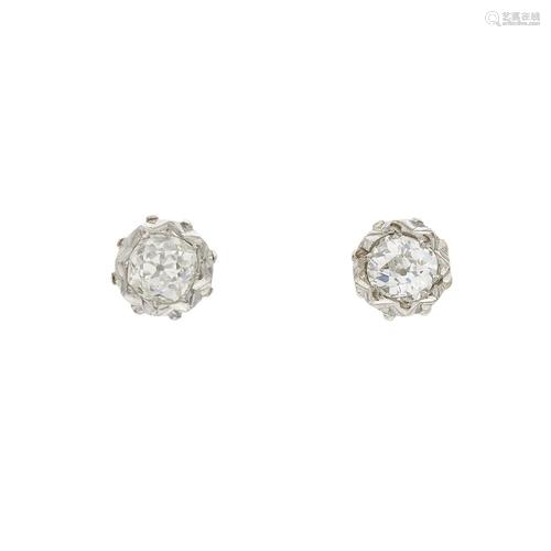 A pair of old-cut diamond single-stone s