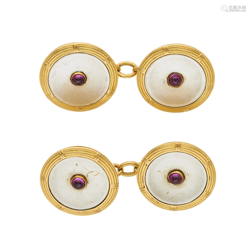 A pair of mid 20th century gold, mother-