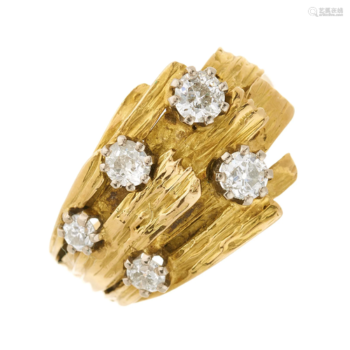 A 1970s 18ct gold circular-cut diamond d