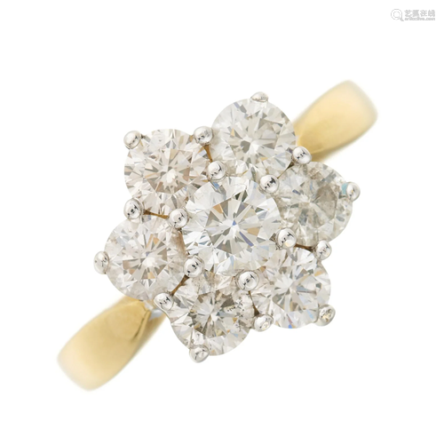 An 18ct gold brilliant-cut diamond flora