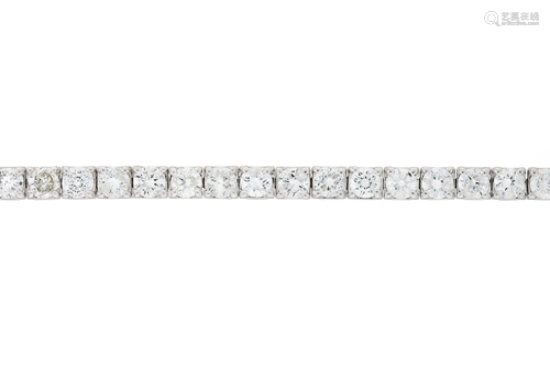 An 18ct gold brilliant-cut diamond line