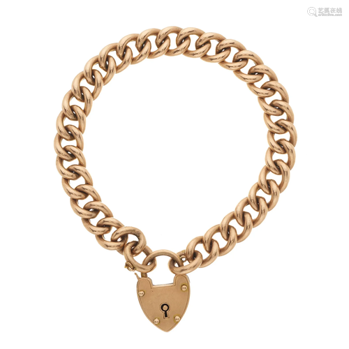 An early 20th century 9ct gold curb-link