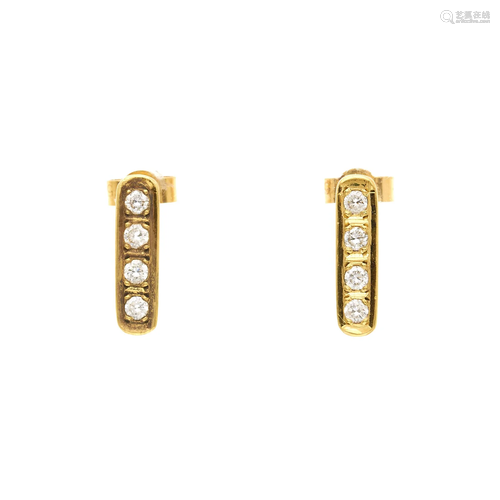 Two pairs of brilliant-cut diamond stud