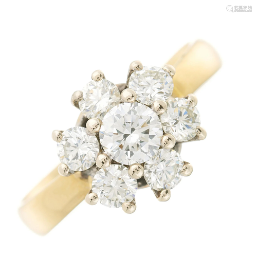 An 18ct gold brilliant-cut diamond flora