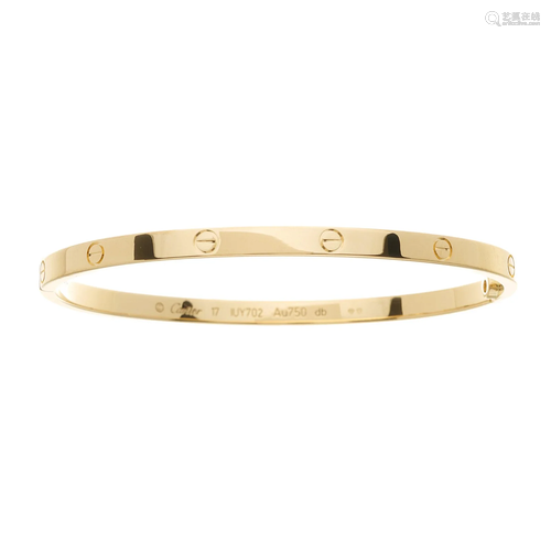 Cartier, an 18ct gold Love bangle, with