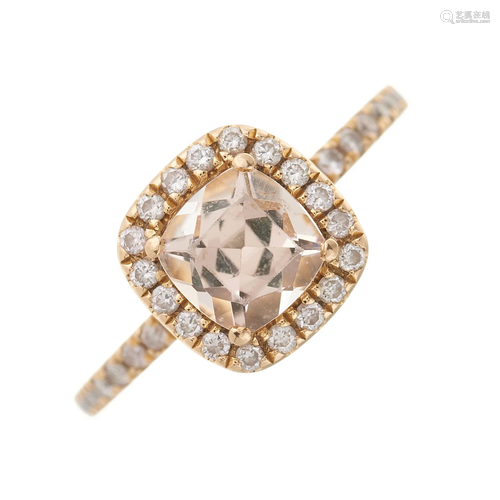 An 18ct gold morganite and brilliant-cut