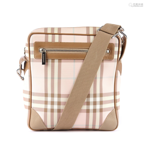 Burberry, a pink Nova Check handbag, fea