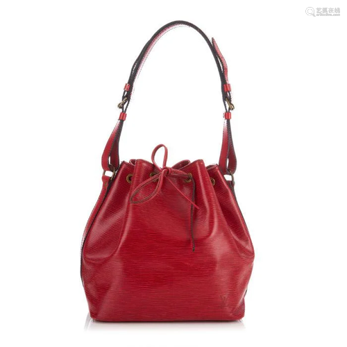 Louis Vuitton, a red epi Petite Noe hand