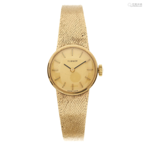 Tissot, a 1970s 9ct gold bracelet watch,