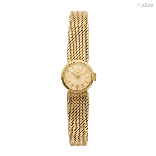 Longines, a 9ct gold bracelet watch, sig