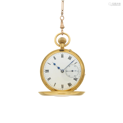 An 18ct gold half hunter pocket watch, k