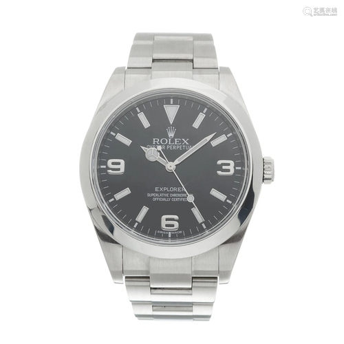 Rolex, a stainless steel Explorer bracel