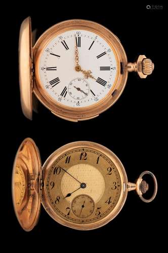 Horlogerie: Lot se composant de deux montres de gousset en o...