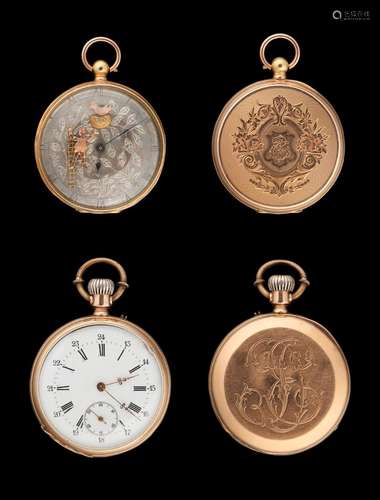 Horlogerie: Lot se composant de deux montres de gousset en o...