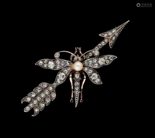 Bijou: Broche en argent sur or au motif d'une libellule ...