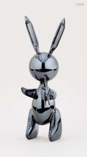 Sculpture en résine: "Balloon Rabbit Black L".Édit...