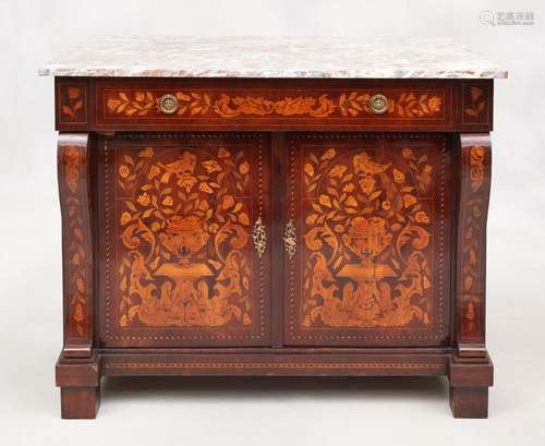 Meuble: Dressoir en placage et marqueterie de bois précieux ...