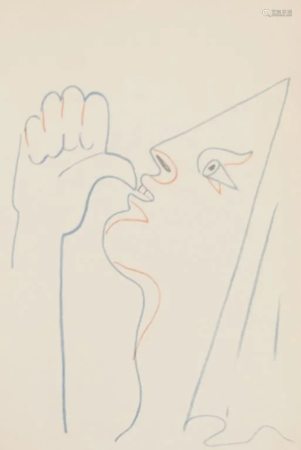 French Litho Hand Signed in Pencil Jean Cocteau