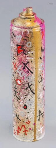 CAN 67 Mixed Media Spray Can Tadas Zaicikas COA