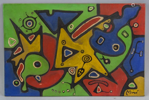 Spanish Oil on Canvas Signed Miro